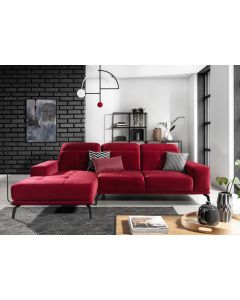 Canapé d'angle Torino en Tissu Rouge