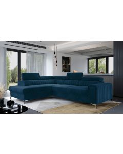 Canapé d'angle Laurence en Tissu Bleu foncé