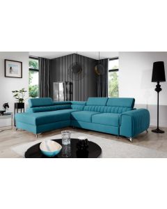 Canapé d'angle Laurence en Tissu Bleu